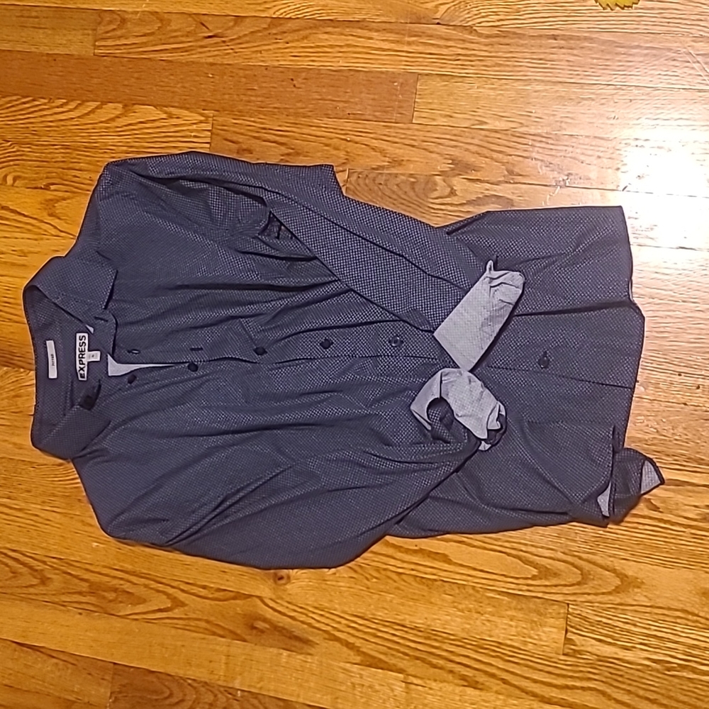 Mens express button down fitted xl dress shirt